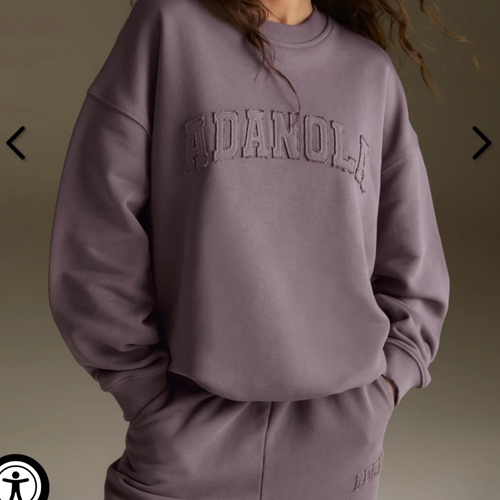 Adanola Dusty Lavender Crewneck Sweatshirt